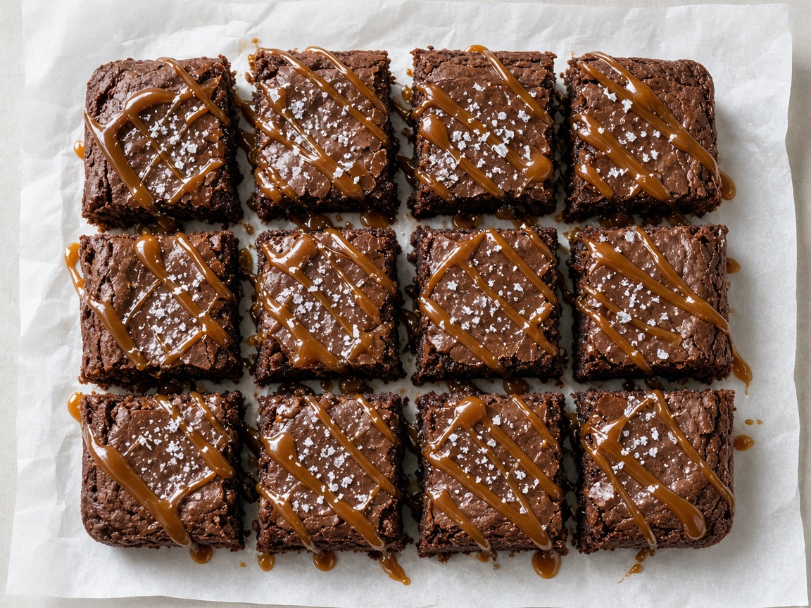 Salted caramel and chocolate brownies