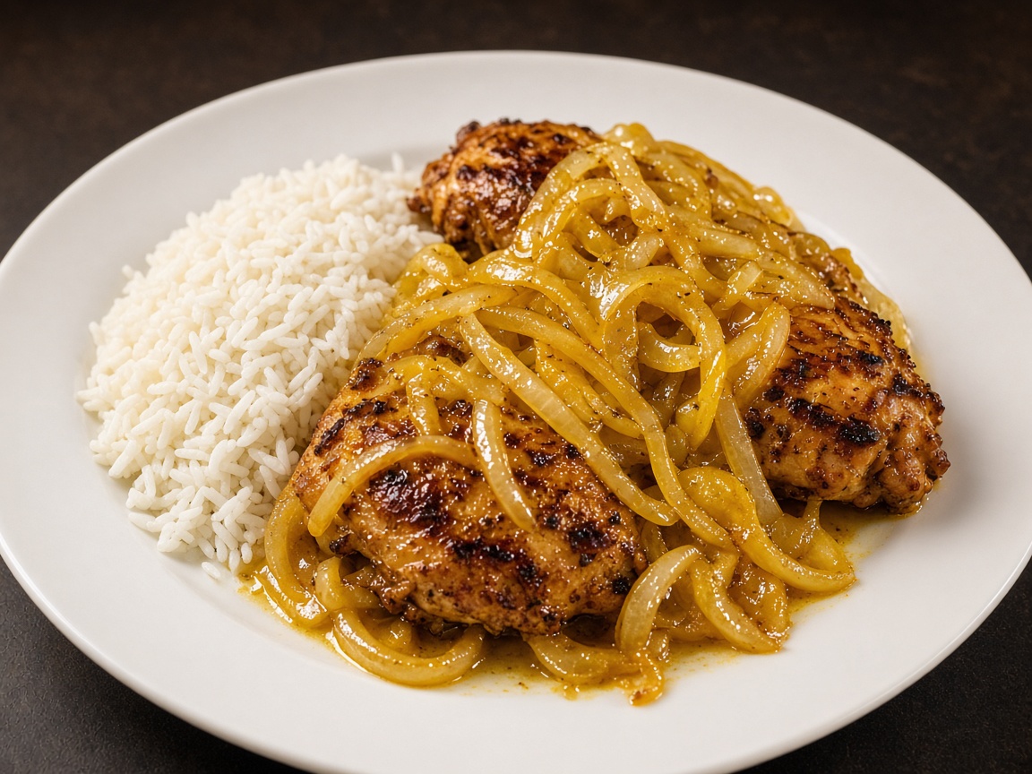 Yassa, chicken in a lemon and onion sauce